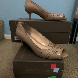 Beige kitten heels